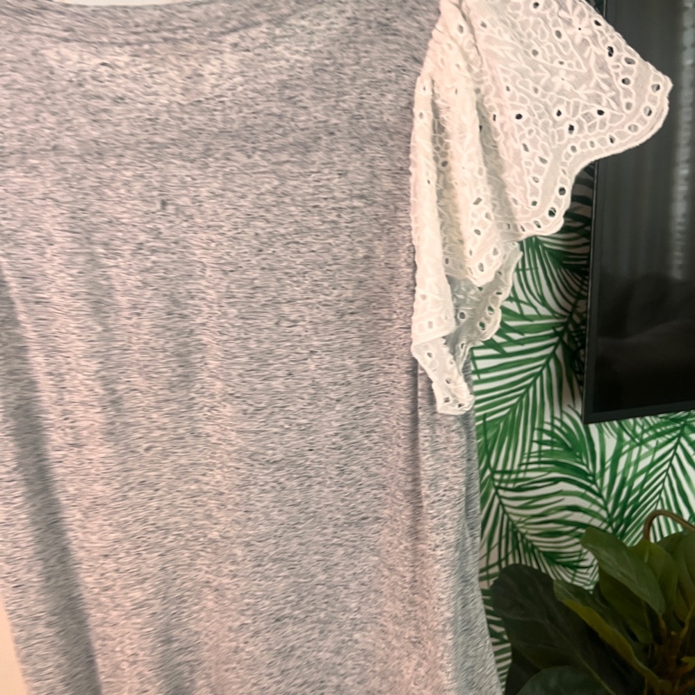Rebecca Taylor Eyelet Sleeve Tee - Picture 10 of 10